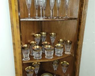 Moser Splendid Crystal Goblets Gold Rim (F Mono on most)