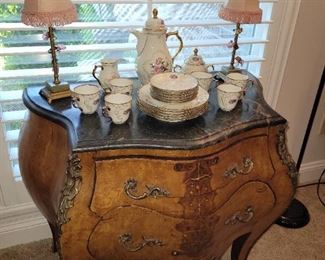 Vintage Italian Bombay Chest Marble Top
