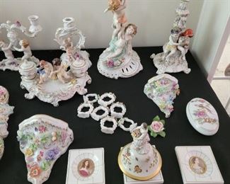 Dresden, Capodimonte, Sitzendorf, Schierholz, Porcelain Candlesticks and more