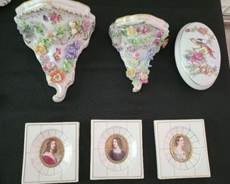 Dresden Porcelain Sconces, Heinrich Porcelain Villeroy & Boch