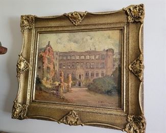 Antique original oil painting signed