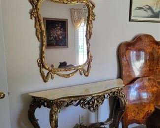 Antique Italian Gilt Wall Mirror 