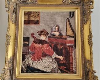 Needlepoint framed art 