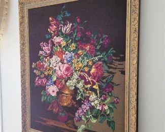 Needlepoint framed art 