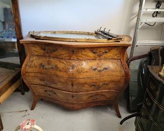 Antique Italian Burl Commode (needs marble top)