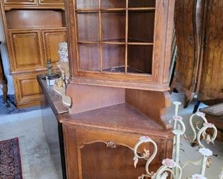 Antique Petite German Corner Cabinet 