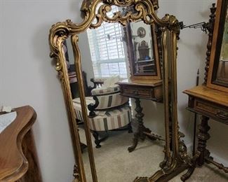 Large Antique French Gilt Mirror 