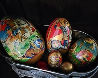 Russian Hand Painted Egg St. George 