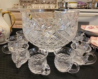 Waterford Glandore Punch Bowl and 12 Cups