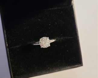 Gorgeous 1.28 Carat Round Brilliant GIA Certified Platinum Diamond Engagement Ring - grade SI1 color H with GIA Papers - GIA laser inscription and registry