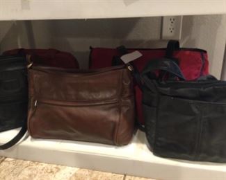 SAS brown, black, large two sided red tote, etc.