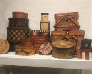 Shaker boxes all hand painted