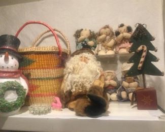 Huge basket, cloth dolls