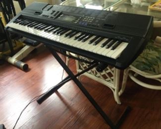 Casio keyboard with folding stand, works great