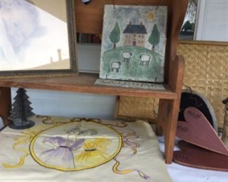 Painted pillow top, sweet baby litho, 