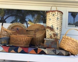 Basket fun and handmade two sided quilt