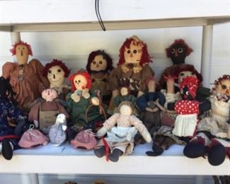 Handmade cloth doll fun, dozens but all unique