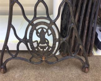 Singer treadle machine iron stands detail