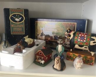 Williraye studio country picnic in box, Jim shore cow