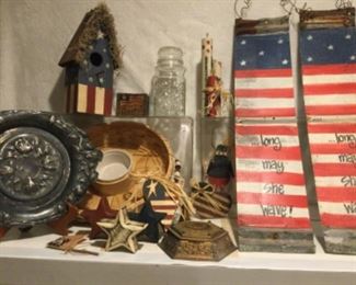 Super big metal siding painted flags, faces handles serving tray, chip dip tray, 