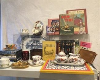 Dvds, tile tray, special books