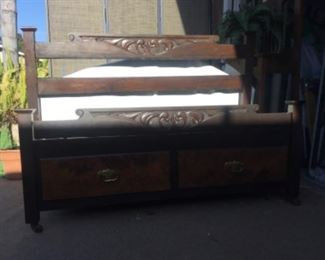 Bed headboard and footboard that has two drawers! Have not seen this before