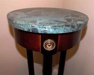 MARBLE-TOPPED PLANT STAND