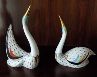 HOLLAWAY HUNGARY HANDPAINTED FISHNET SWANS