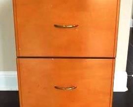 WOOD 2-DRAWER FILE CABINET WITH KEYS