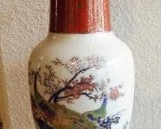 SATSUMA PEACOCK VASE
