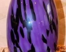 WASTRA PURPLE AND BLACK ART GLASS VASE