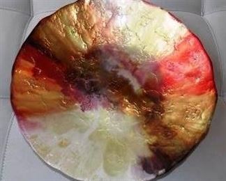 LARGE MULTI-COLORED DECORATIVE BOWL