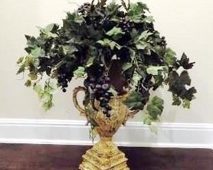 FAUX GRAPE PLANT AND VASE