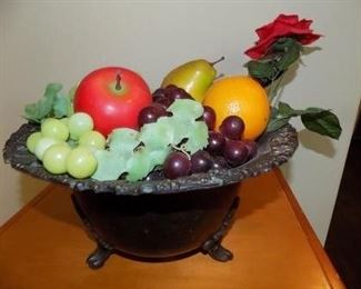 FRUIT IN METAL BOWL