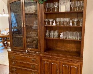 Ethan Allen pieces, the one on the left has glass doors for display cabinet and drawers on bottom. The one on the right has 4 open shelves with cabinet on bottom.  We have two of these. You can mix and match