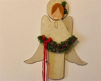 Hand painted wooden angel art