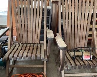two great wooden rockers 