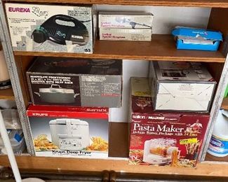 boxed appliances, even the bread machine we are sure is passed around from sale to sale, haha