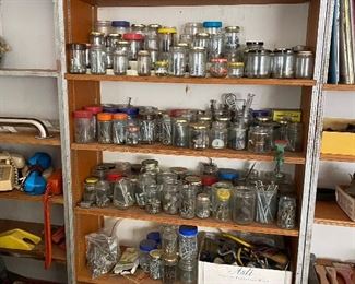 jars with every nut, screw or nail you could need 