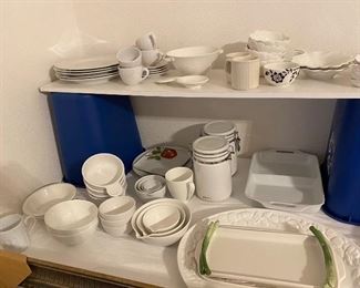 white dinner and serving, some Martha Stewart Collection