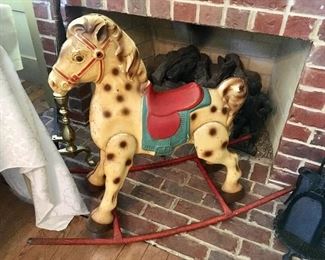 Vintage Metal Rocking Horse 
