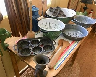Vintage Strainers - Baking Molds - Spoons ....