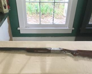 Winchester Model 501 Grand European Over/Under - 12 Ga. Trap Shotgun - Extra select hand checkered Walnut with oil finish- Schabel Forearm - Extensive scroll engraving on satin finished receiver - Mfg. 1981-1986