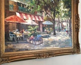 oil on canvas Paris street scene