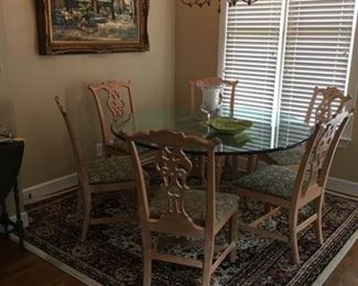 Century Furniture glass top table with six chairs