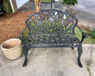 wrought iron outdoor settee