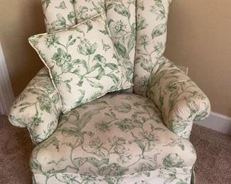 one of a pair channelback club chairs