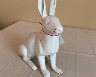 vintage cast iron garden rabbit