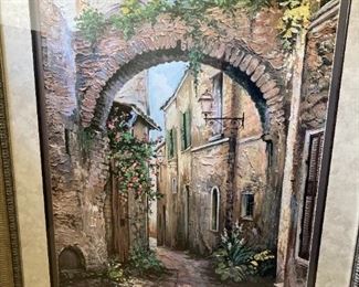 framed Tuscan arch print