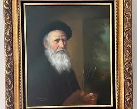 Framed oil on canvas art by by David Pelbam measures 28x32 inches